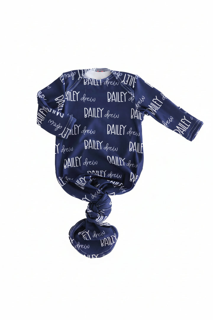 personalized midnight font duo knot gown only 