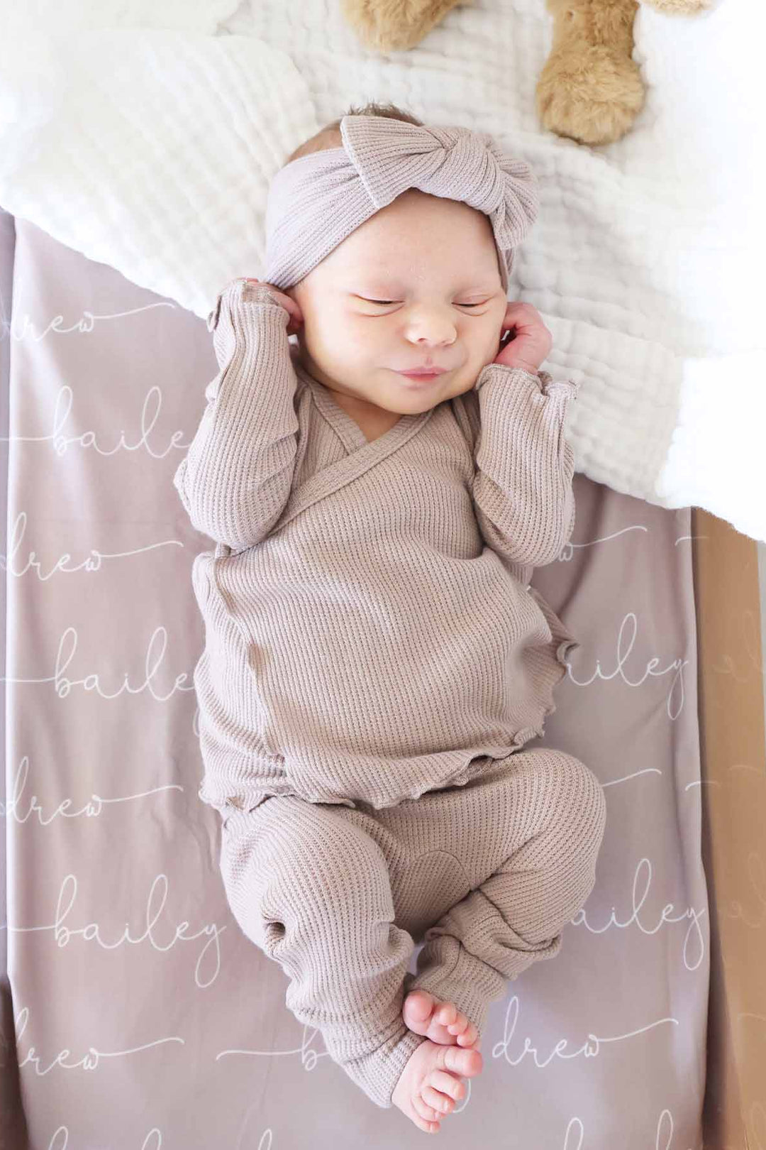 2pc Waffle Crossover Top & Bottom | Mocha