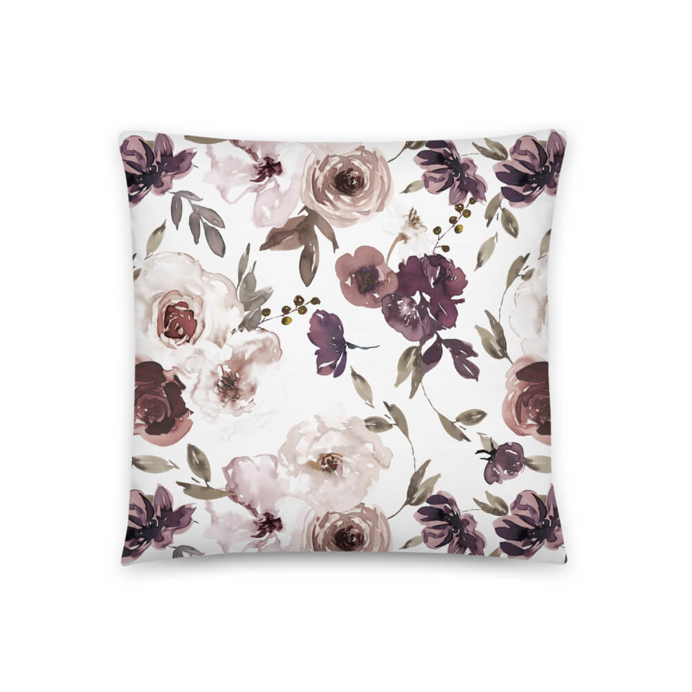 nursery pillow purple floral