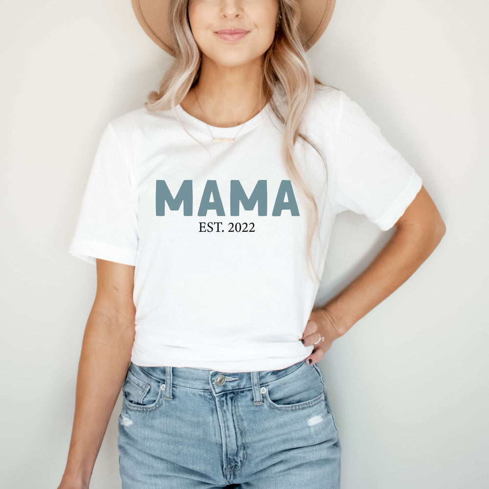 mom est. blue graphic tee 