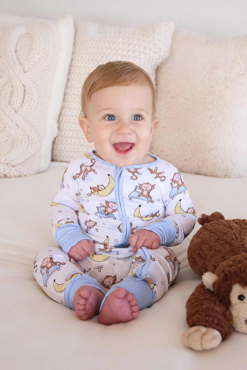Convertible Bamboo Zip Romper | Monkey See, Monkey Snooze