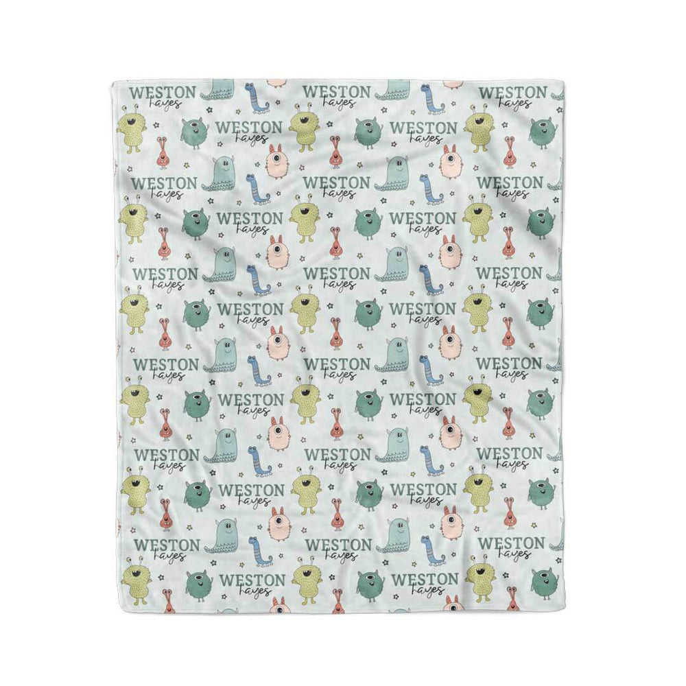monster mash personalized toddler blanket 