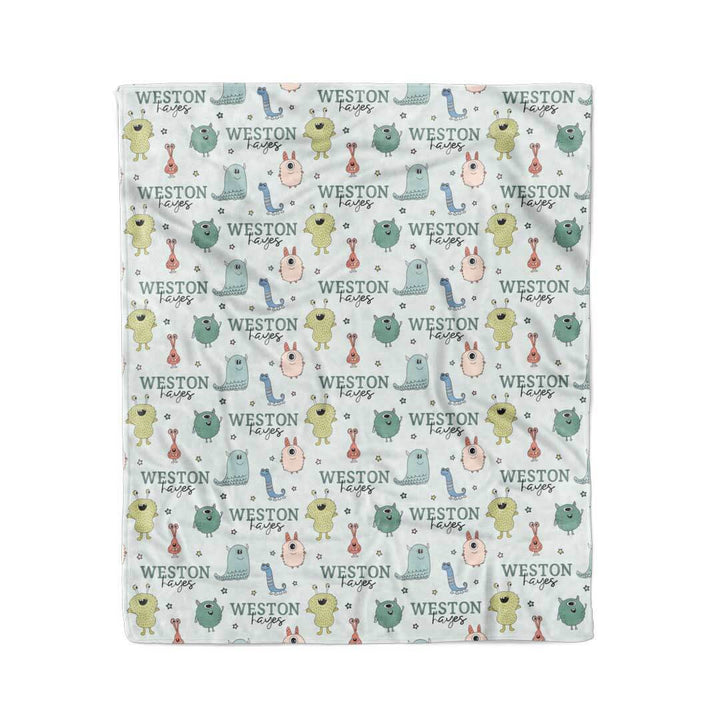 monster mash personalized toddler blanket 
