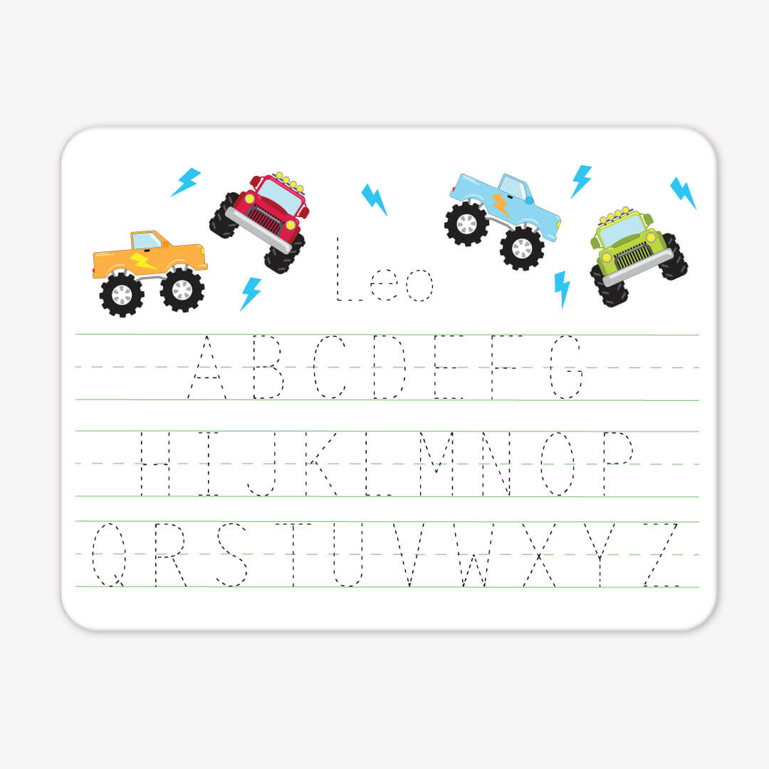 monster trucks whiteboard 