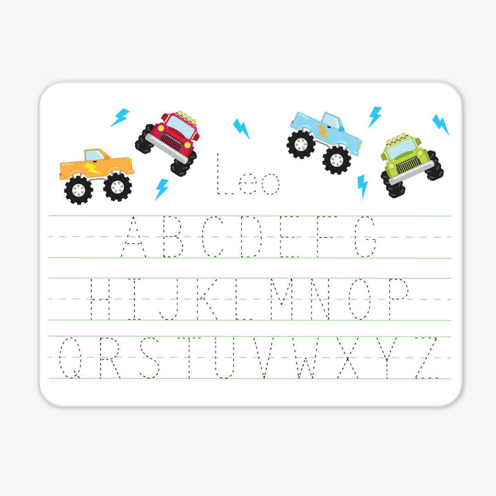 monster trucks whiteboard 