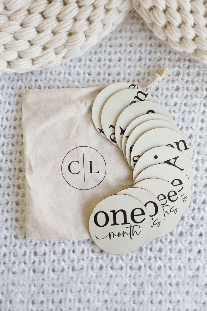 monthly milestone wood circle photo prop 