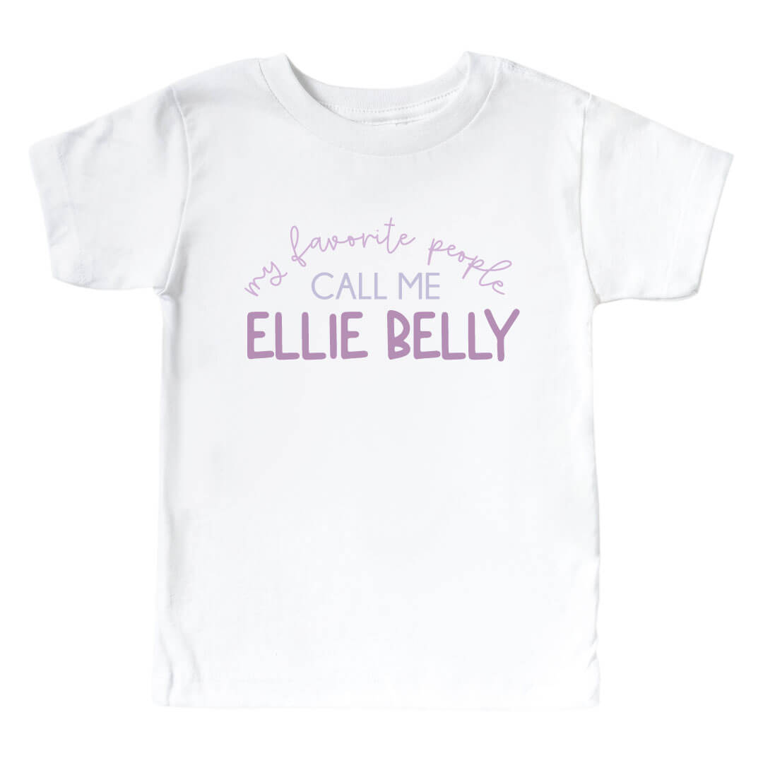 personalized nickname graphic white tee for kids