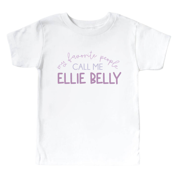 personalized nickname graphic white tee for kids