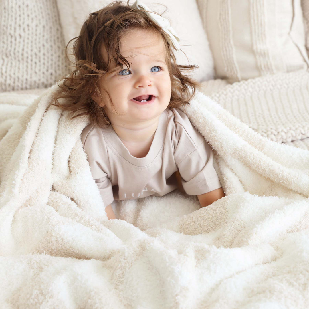 microfiber toffee check blanket 