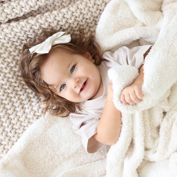 neutral check throw blanket 