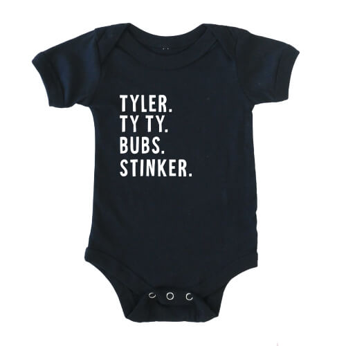 nickname onesie black 