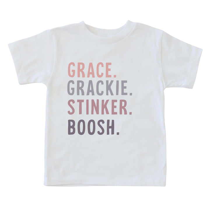 personalized purple nickname graphic tee