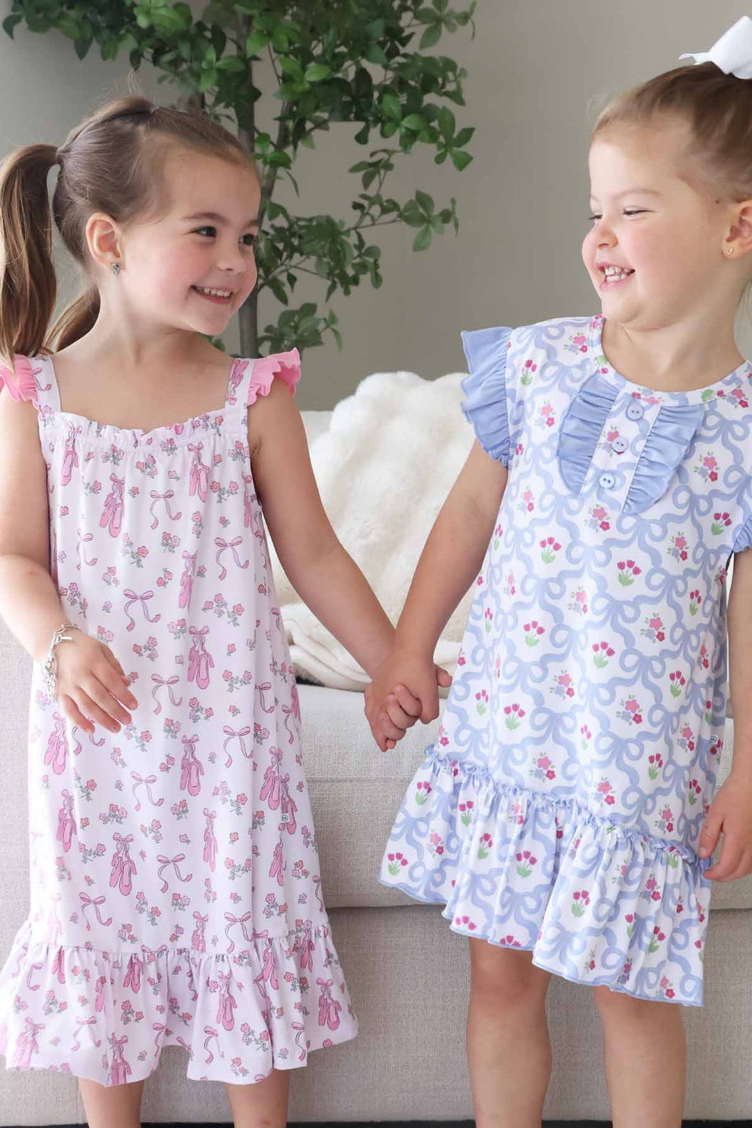 girls sleeveless and short sleeve nightgowns 
