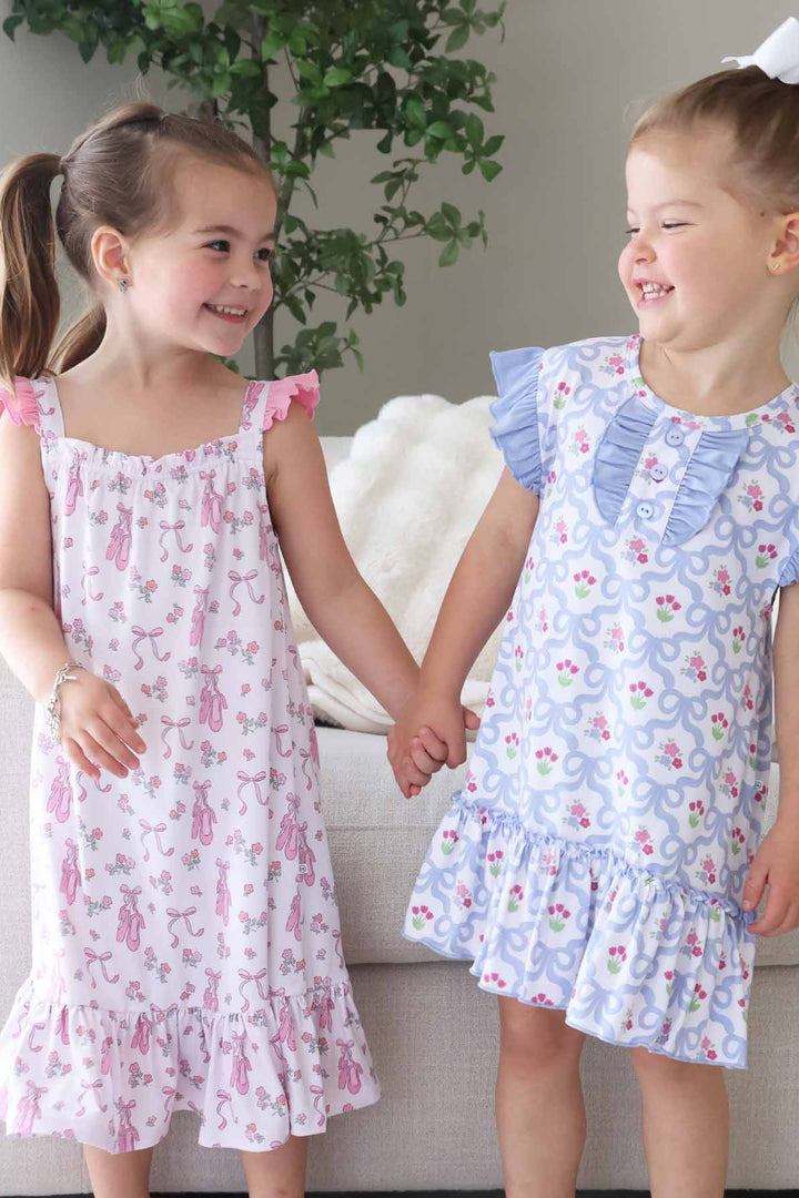 girls sleeveless and short sleeve nightgowns 