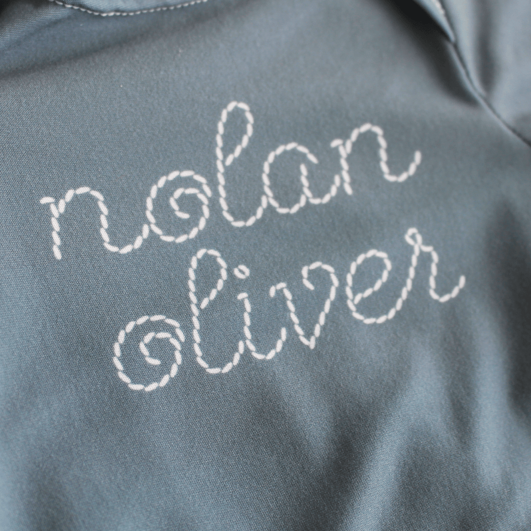 personalized stitched newborn knot gown with name