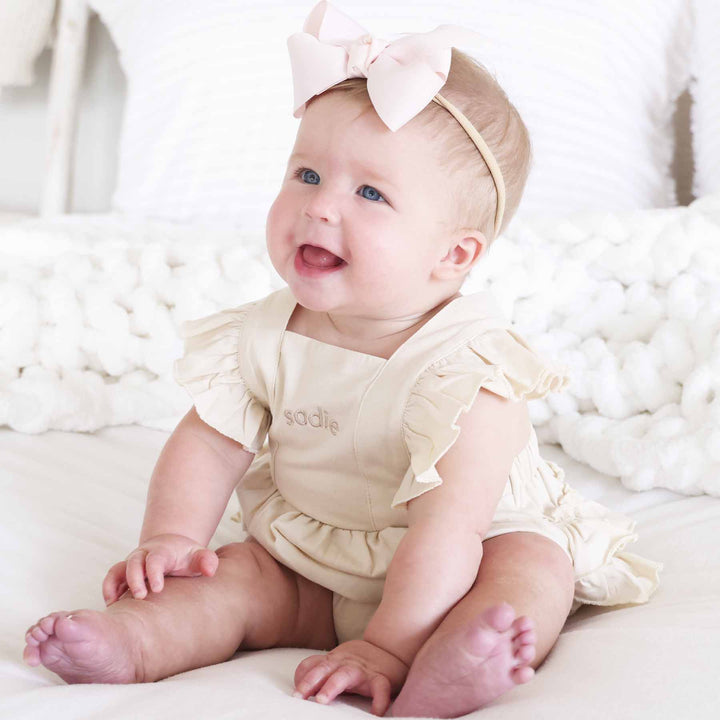 oat embroidered ruffle romper for girls 