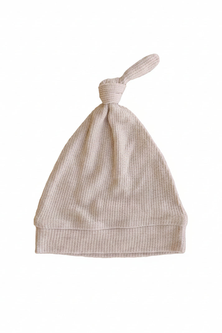 oatmeal waffle bamboo knotted hat