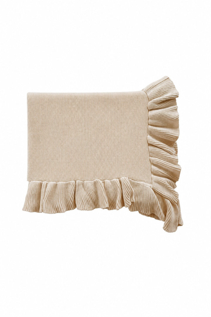 oatmeal blanket with ruffle 