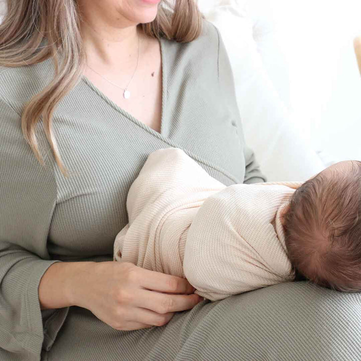oatmeal waffle oversized swaddle blanket for newborns 
