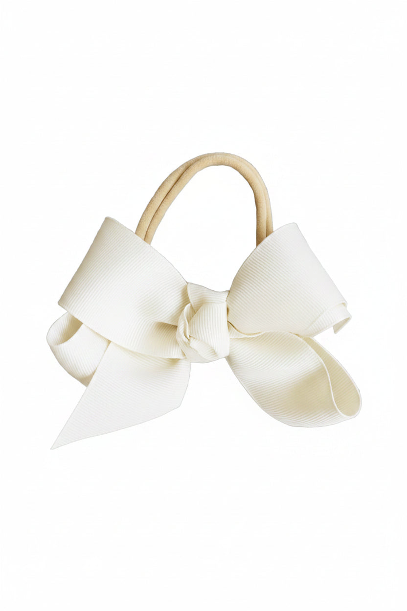 ribbon bow headband off white 