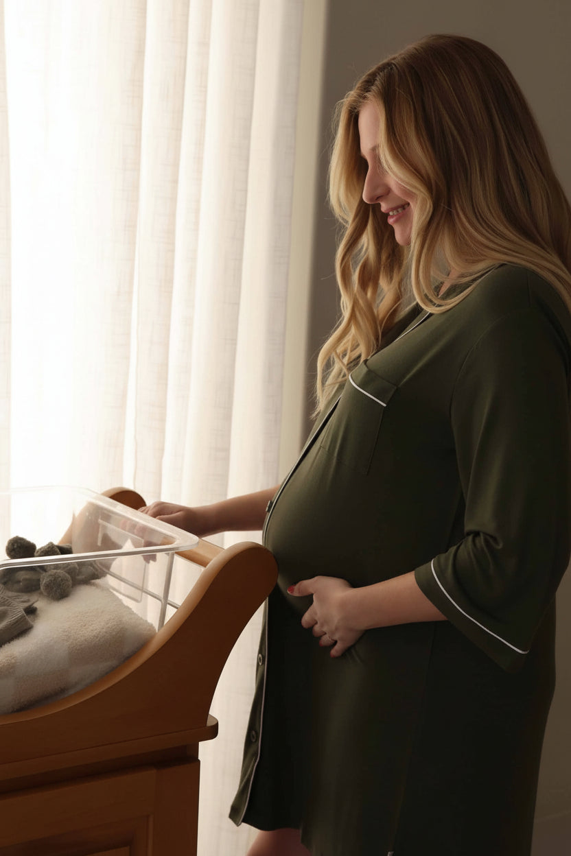 green women's labor & delivery gown 