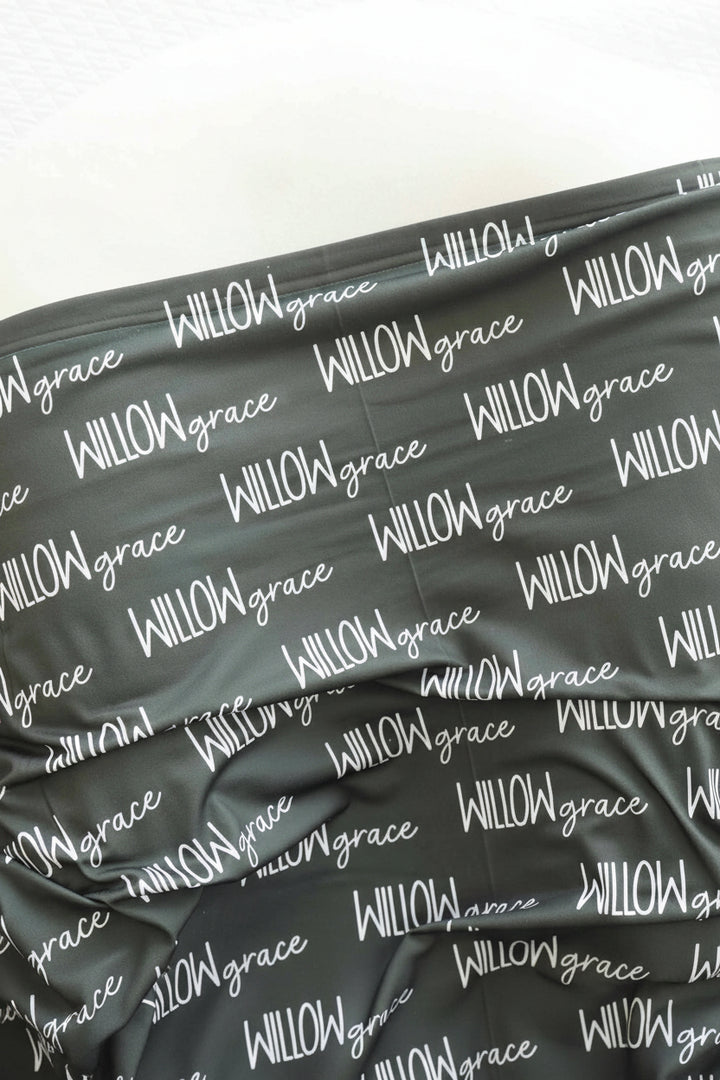 olive personalized swaddle for babies 