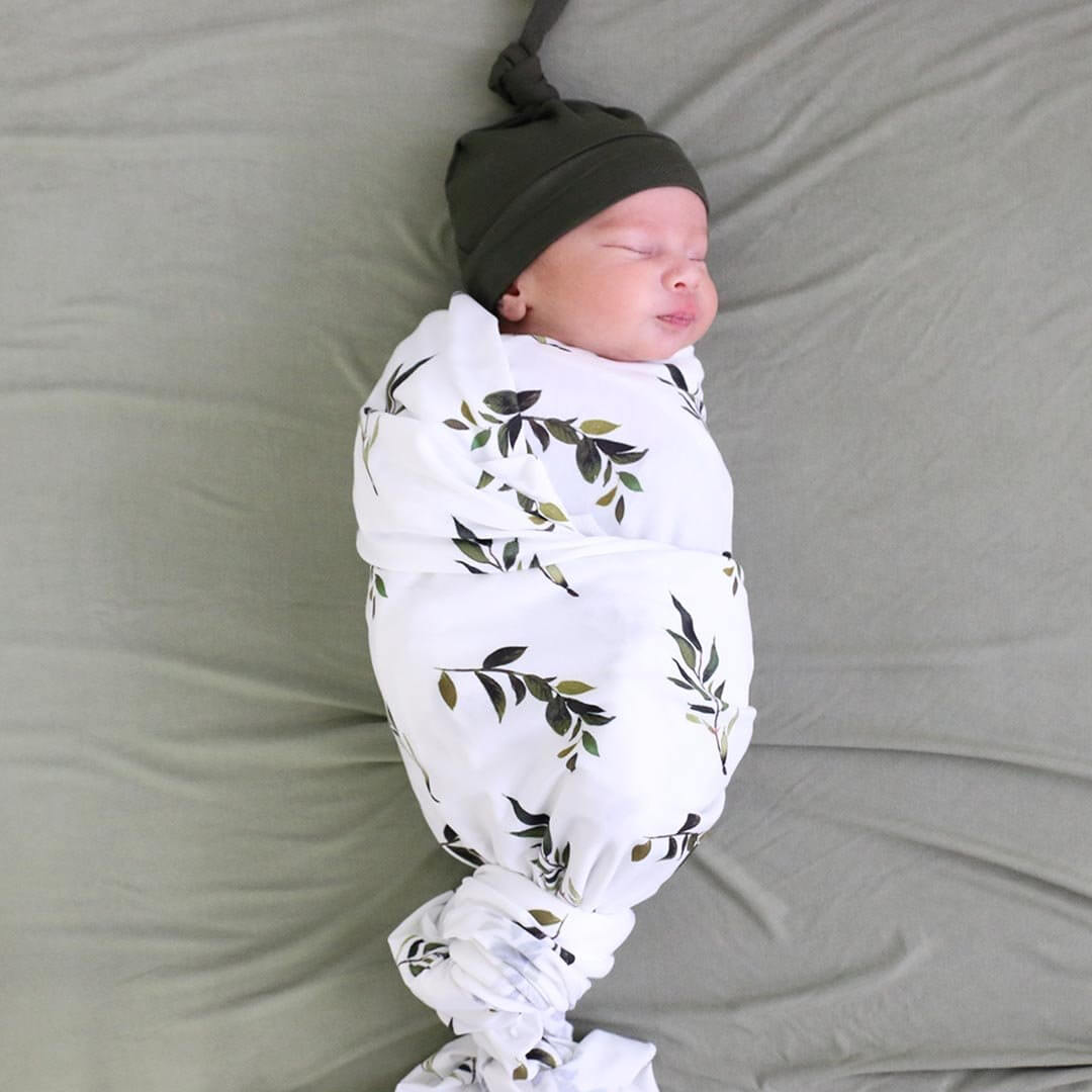 olive leaf oversized swaddle blanket 