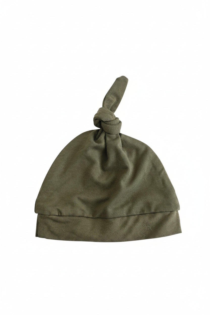 olive bamboo knotted hat 