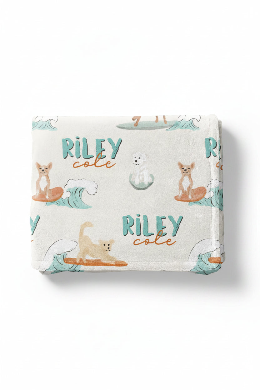 personalized blanket for kids paddle pups 