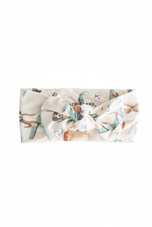 paddle pups knit large bow headwrap