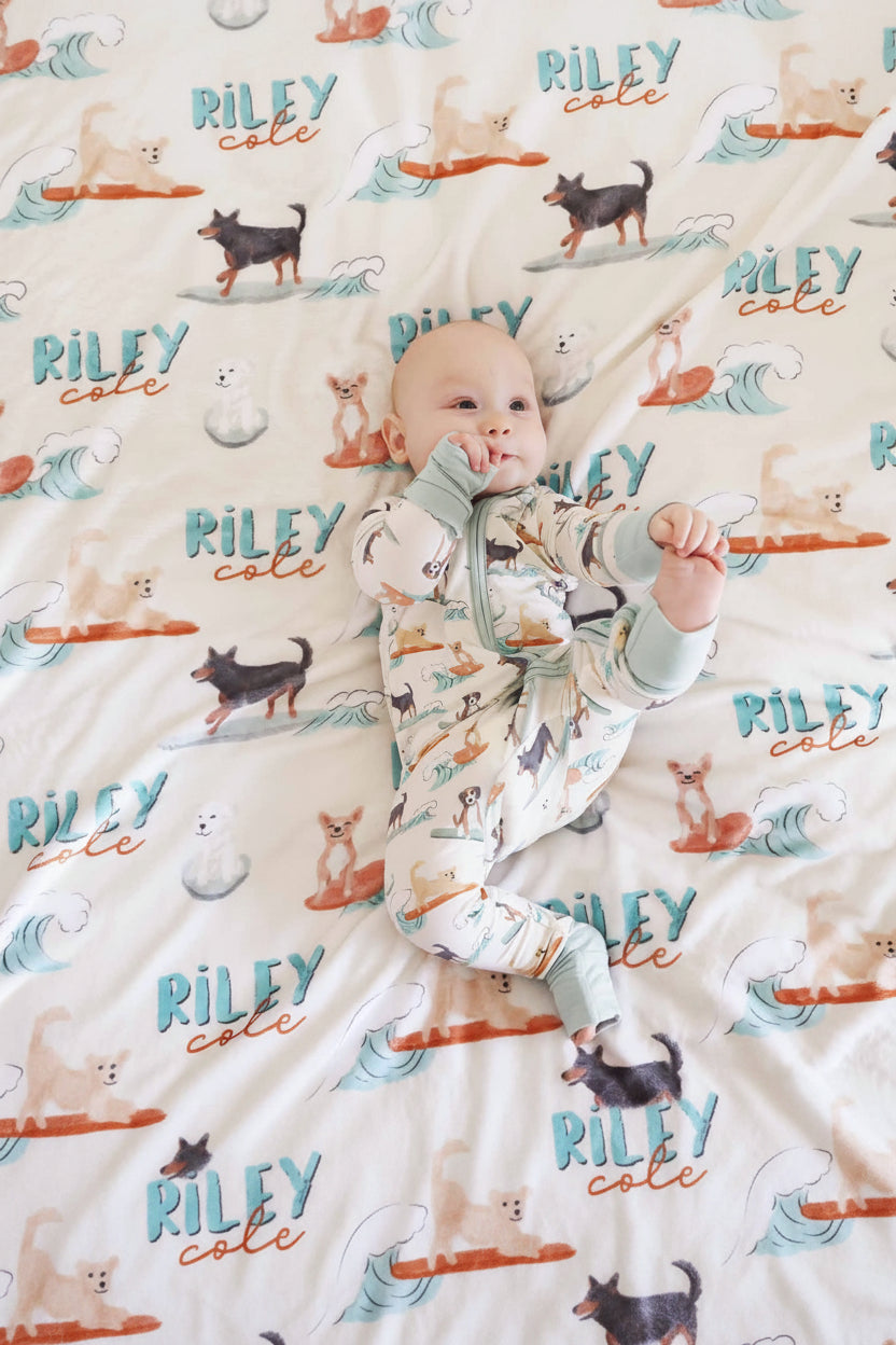 Paddle Pups Personalized Kids Blanket
