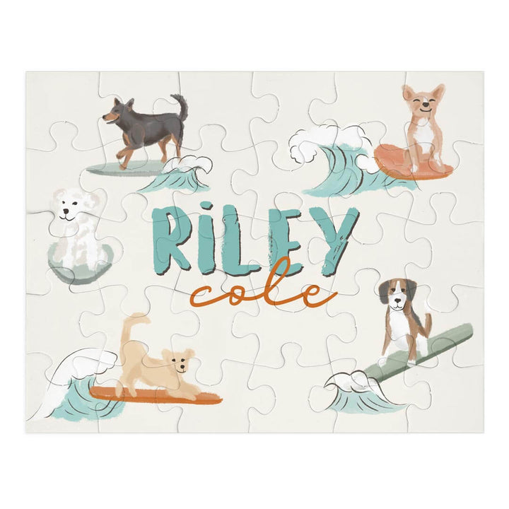 surfing dogs personalized puzzle for kids 