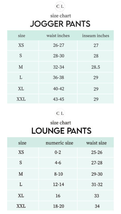 Sizing chart