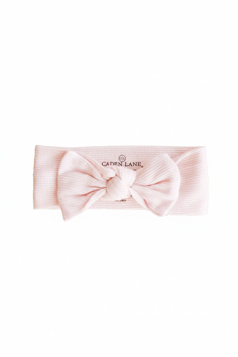 pale pink bamboo waffle headwrap