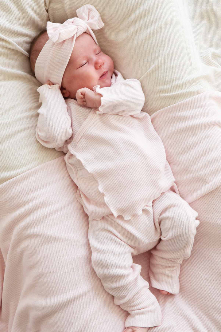 pale pink crossover baby set 