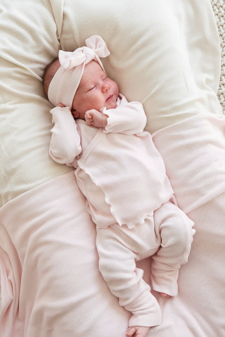 pale pink newborn crossover set 
