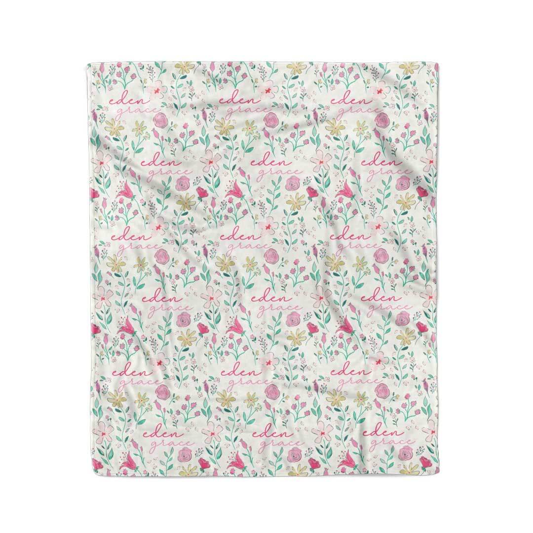 paris petals personalized name blanket 