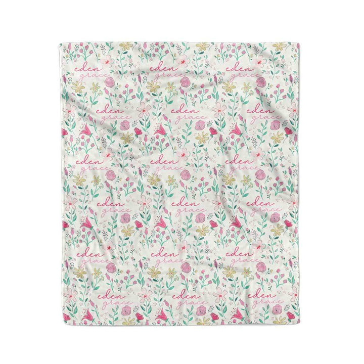 paris petals personalized name blanket 