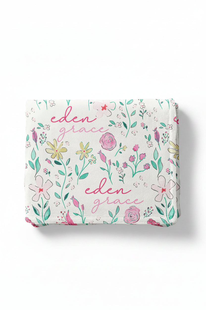 personalized kids blanket paris petals 