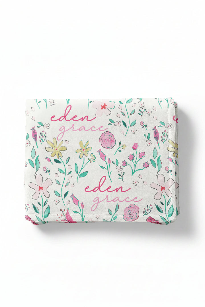 personalized kids blanket paris petals 