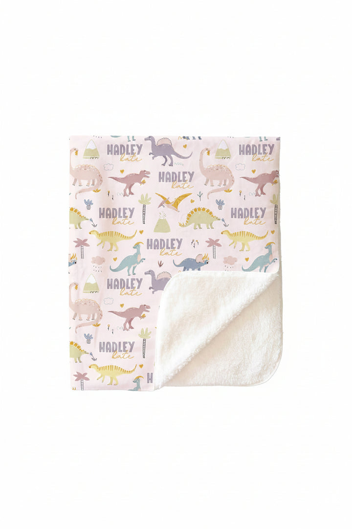 Pastel Dino Personalized Kids Blanket