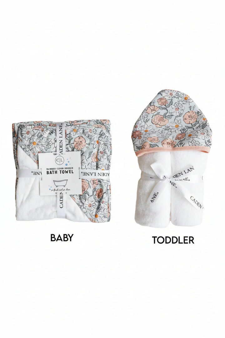 Bamboo Hooded Towel | Peach Poppies