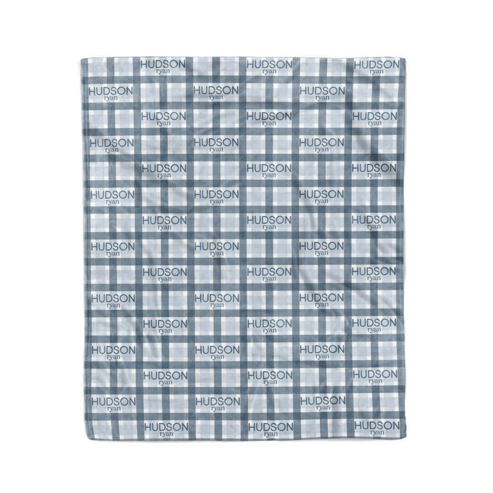 toddler blanket blue plaid 