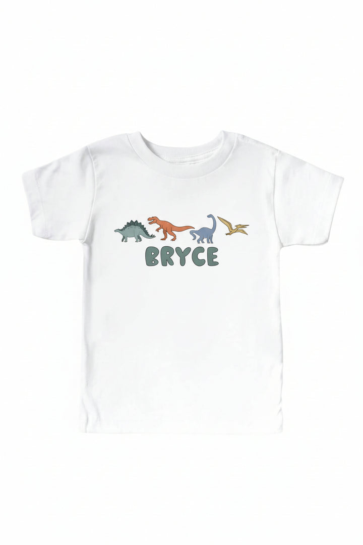 dinosaur personalized graphic tee for kids 