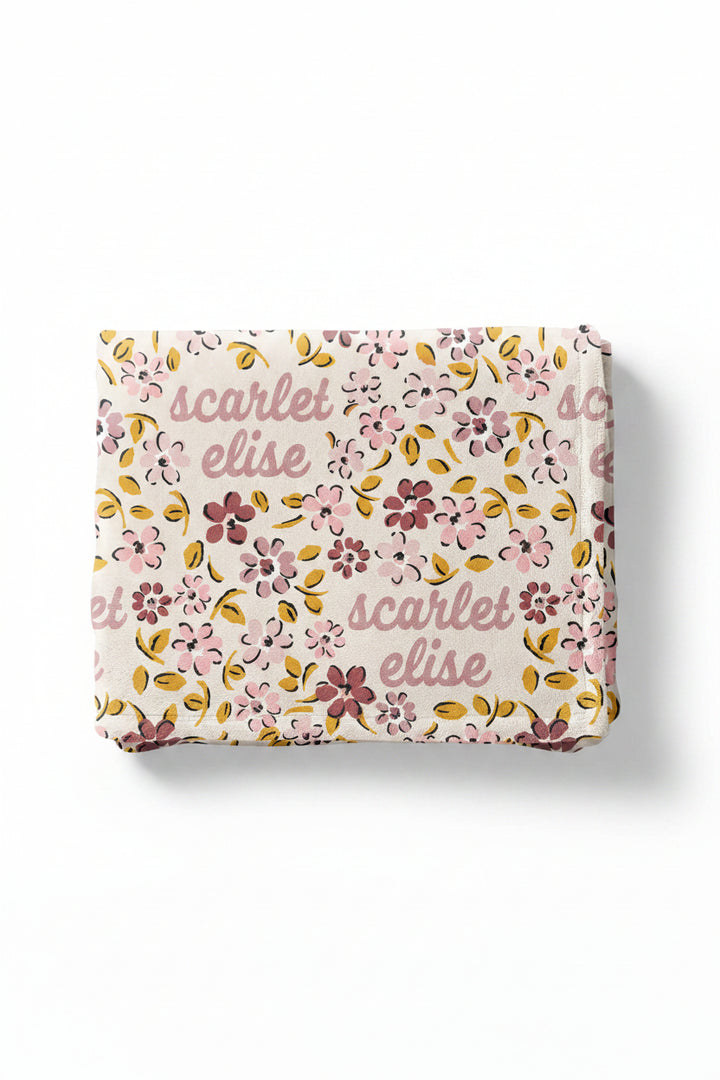 Mauvelous Meadow Personalized Kids Blanket