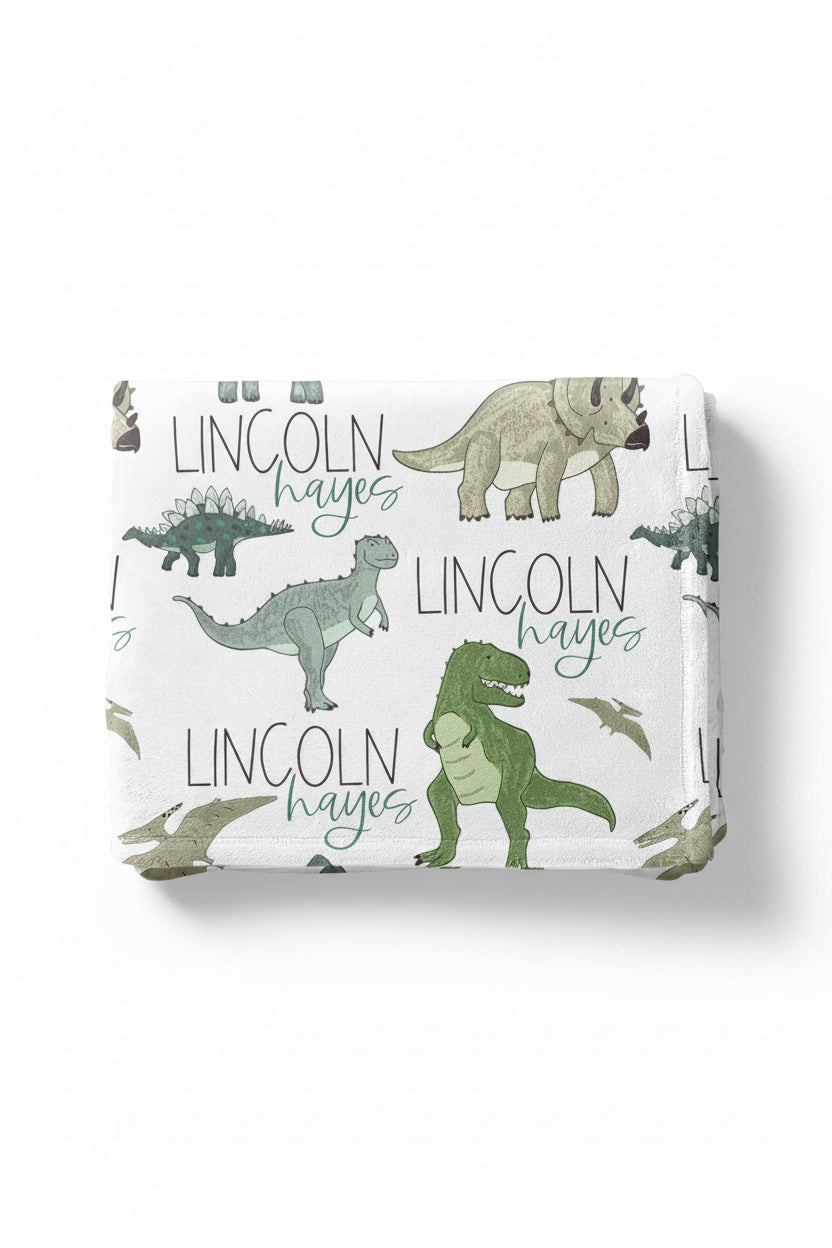 personalized dinosaur blanket for kids