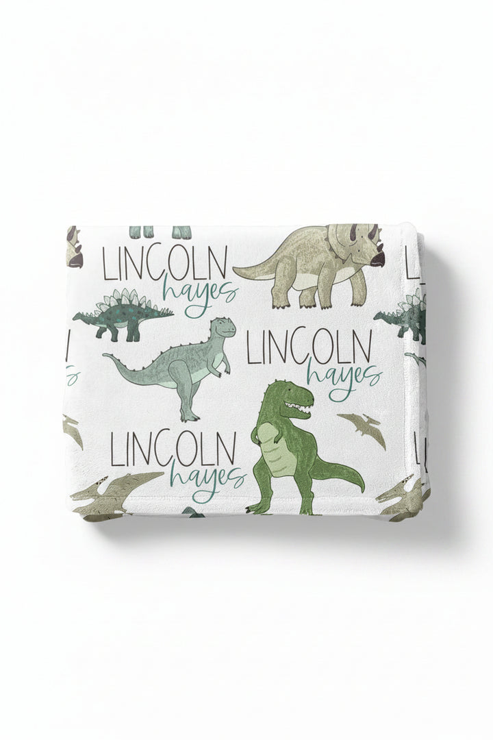 personalized dinosaur blanket for kids
