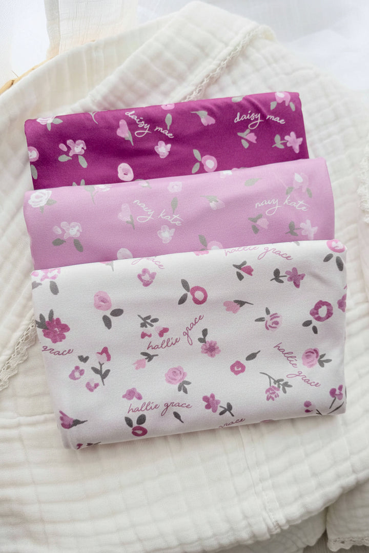 personalized floral swaddles for babies