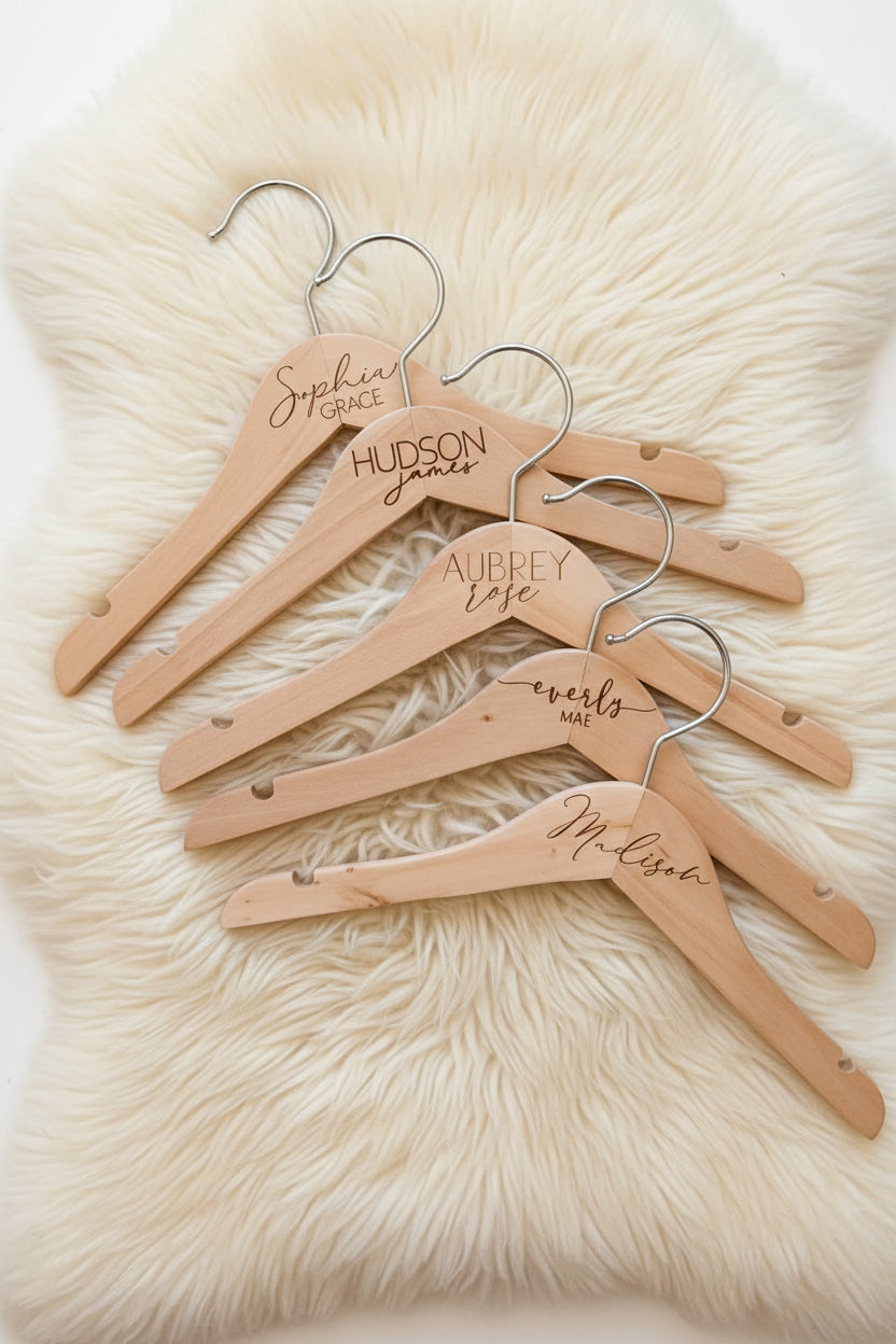 art deco personalized baby hanger 