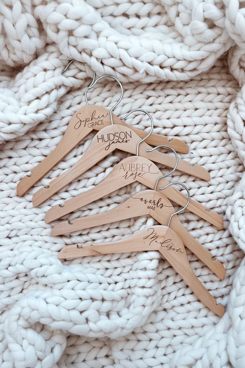 wood baby hanger whimsy 